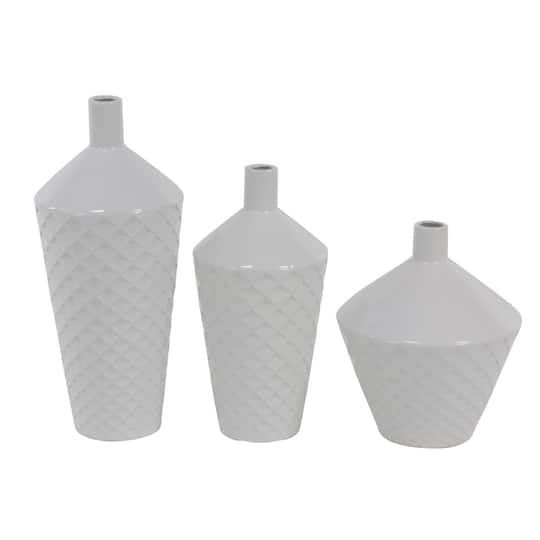 White Porcelain Modern Vase Set